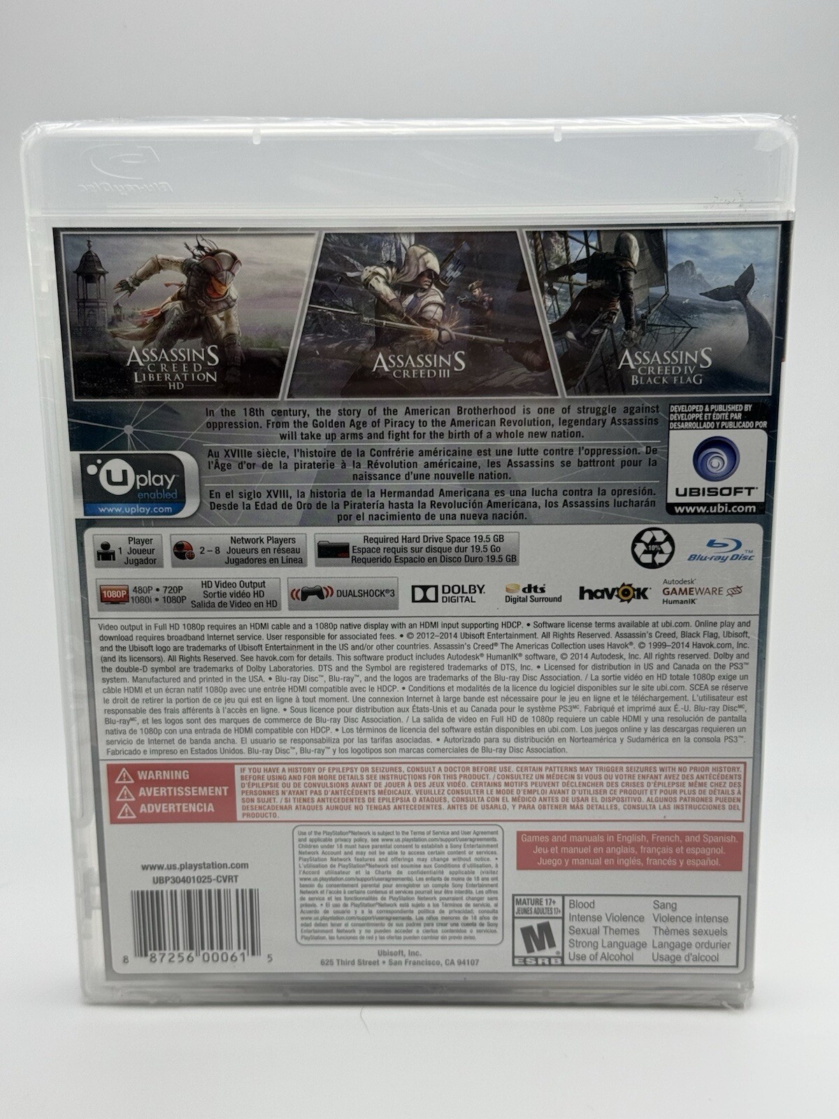 Assassin’s Creed The Americas Collection [ 3 Games in 1 Pack ] (PS3) NEW