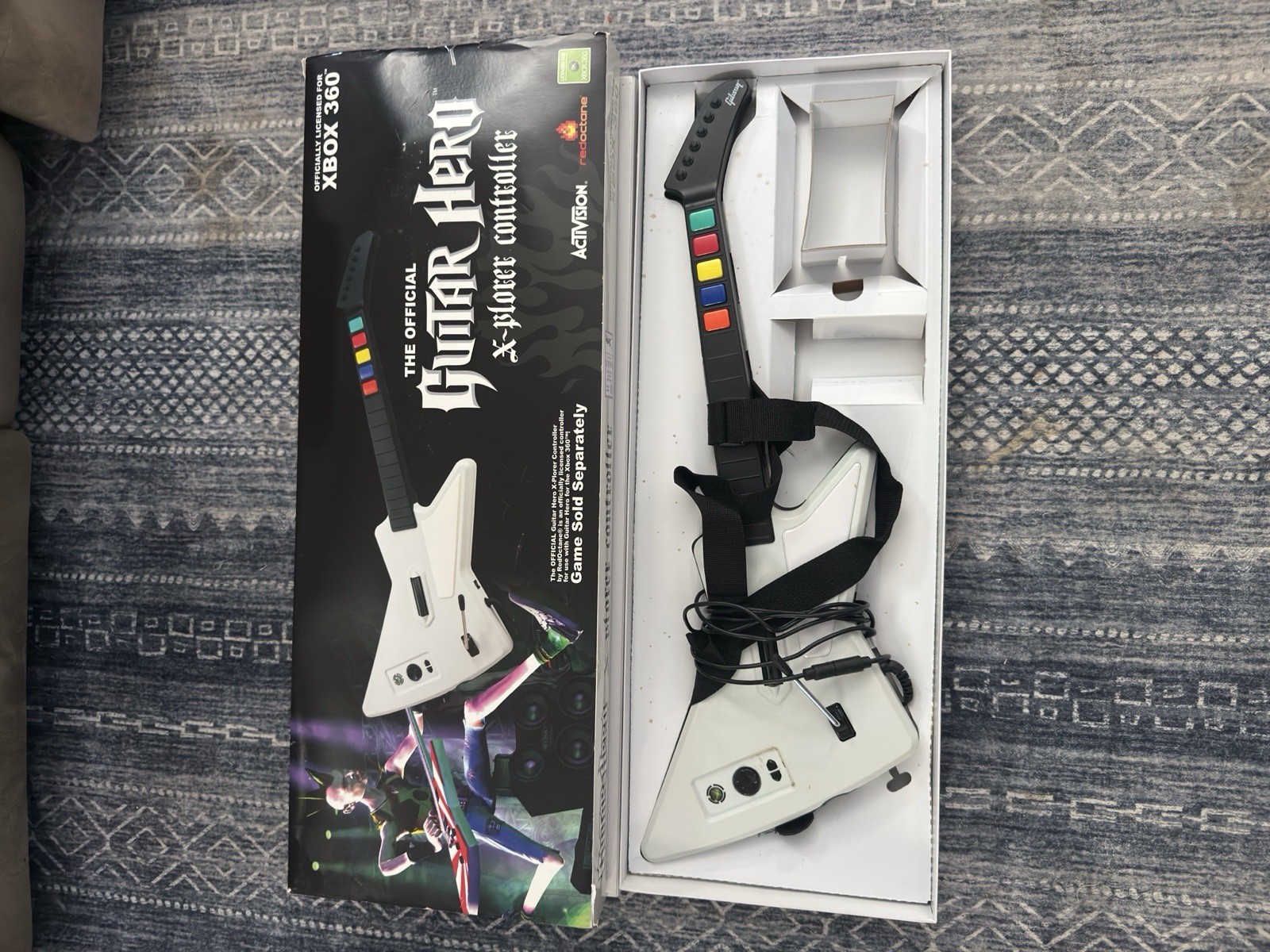 Guitar Hero Xbox 360 X-Plorer Xplorer Wired Controller 95065 RedOctane-With Box!