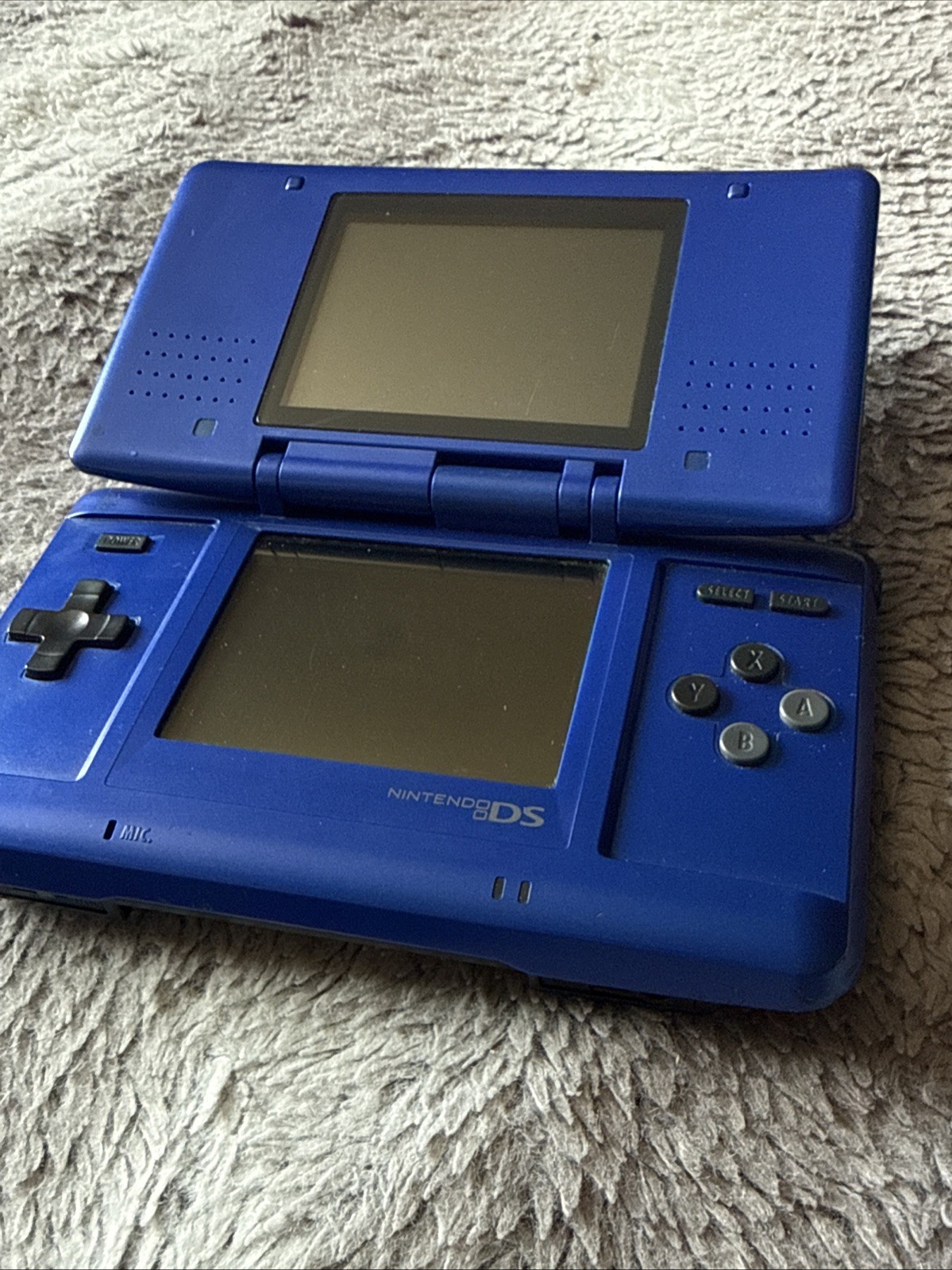 NINTENDO DS ORIGINAL NTR-001 BLACK & BLUE HANDHELD CONSOLE *TESTED & WORKING*