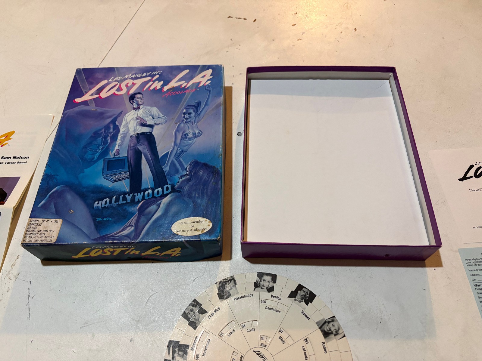 IBM PC Les Manley in: Lost in L.A. 3.5″ Game Big Box Accolade LA