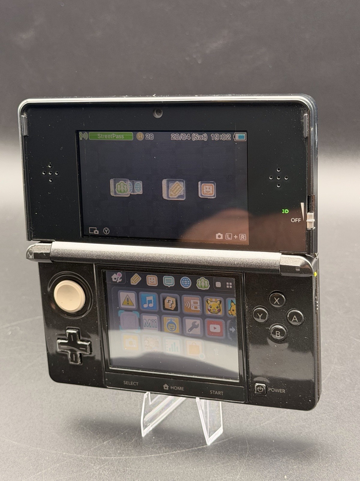 Nintendo 3DS Cosmo Black Console Tested Working European (PAL) TESTED