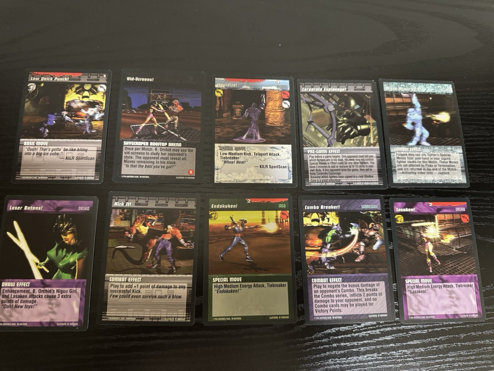 VINTAGE Killer Instinct Trading Card Game (1990s) Ten Miscellaneous Cards