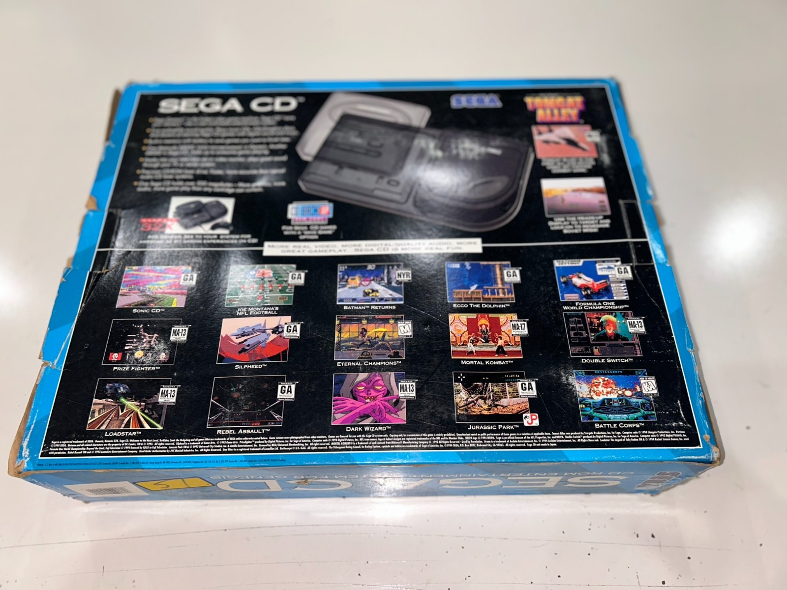 Sega CD Action System CIB 100% Complete in Box with Tomcat Alley Excellent #1