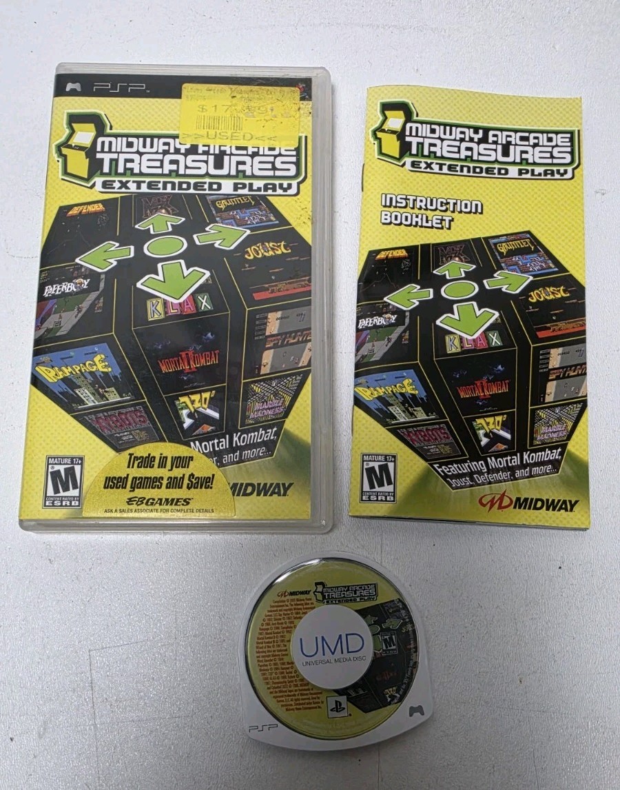 Midway Arcade Treasures: Extended Play (Sony PSP) Complete CIB Tested Works