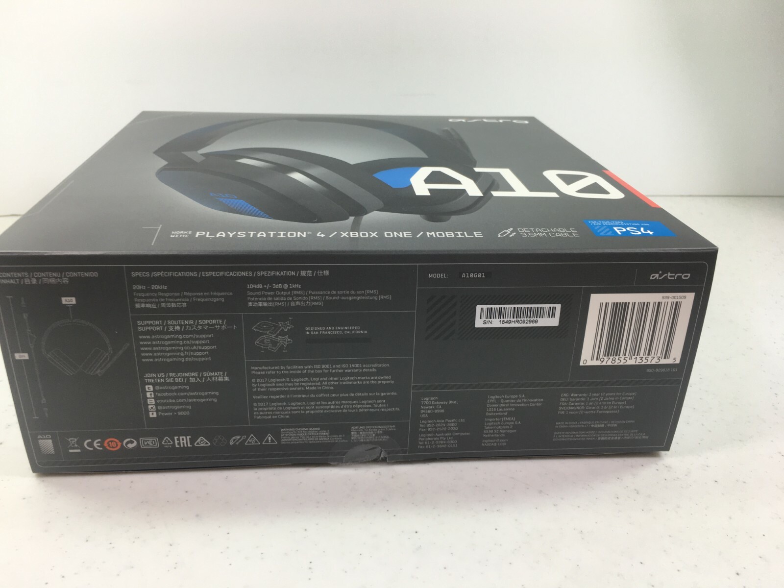 Replacement EMPTY BOX ONLY Astro A10 Sony Playstation PS4 Headset Authentic OEM