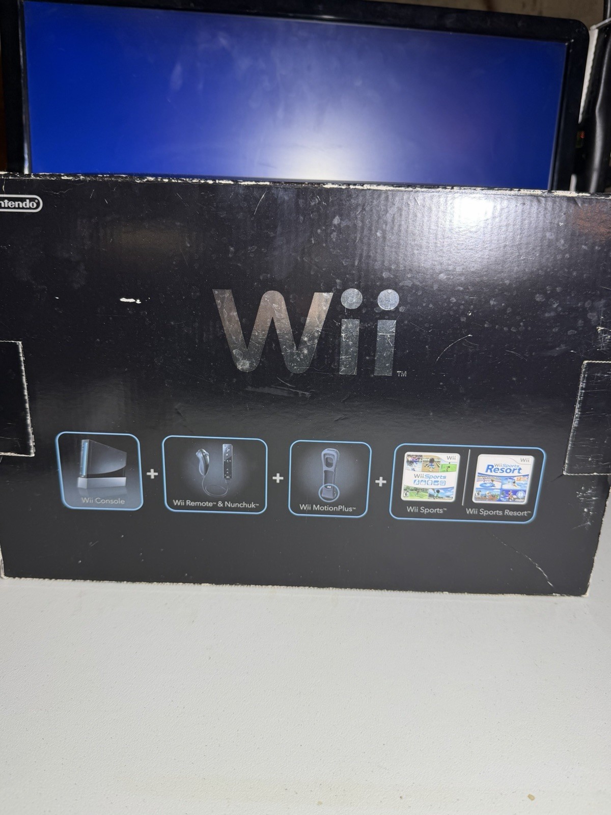 Nintendo WII RVL-001 Black Open Box No Manual – 8 Games Tested