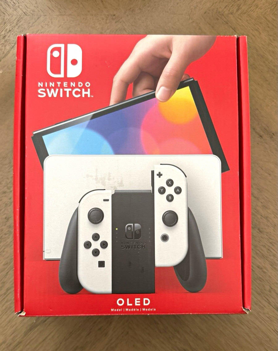 Complete Nintendo Switch OLED White Console Bundle w/ 128GB microSD