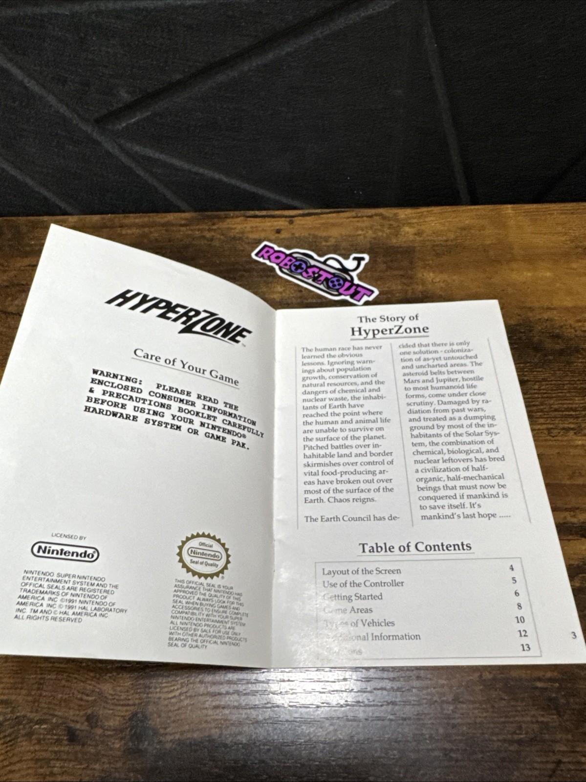Hyperzone (Super Nintendo SNES) Manual instruction booklet only⭐