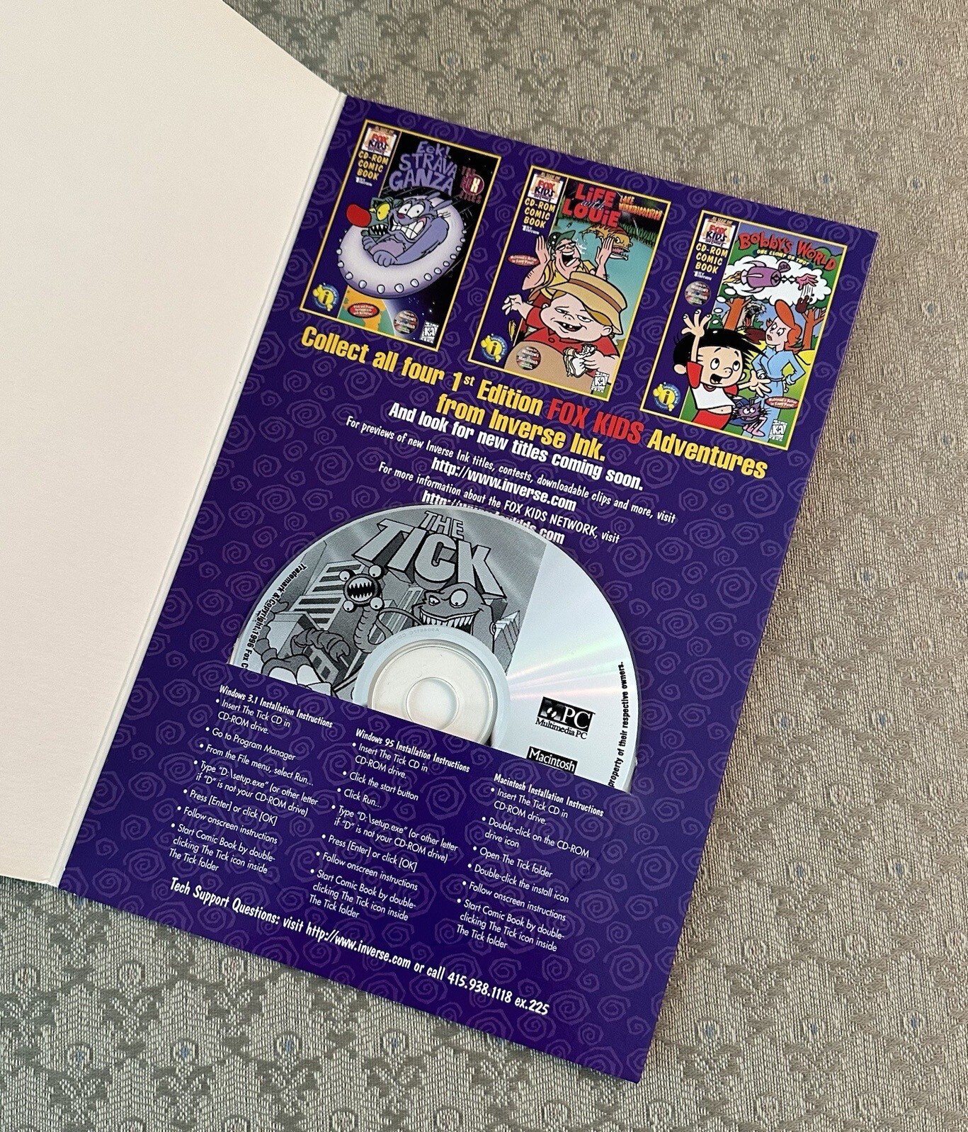 The Tick Vs The Uncommon Cold CD-ROM Comic Book Windows Mac Fox Kids TV 1996