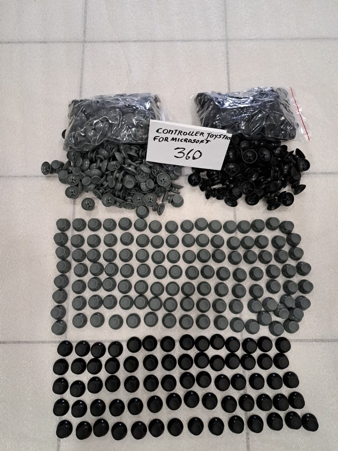 200 PCS GRAY and BLACK ANALOG STICKS, CONTROLLER JOYSTICK CAP FOR MICROSOFT 360