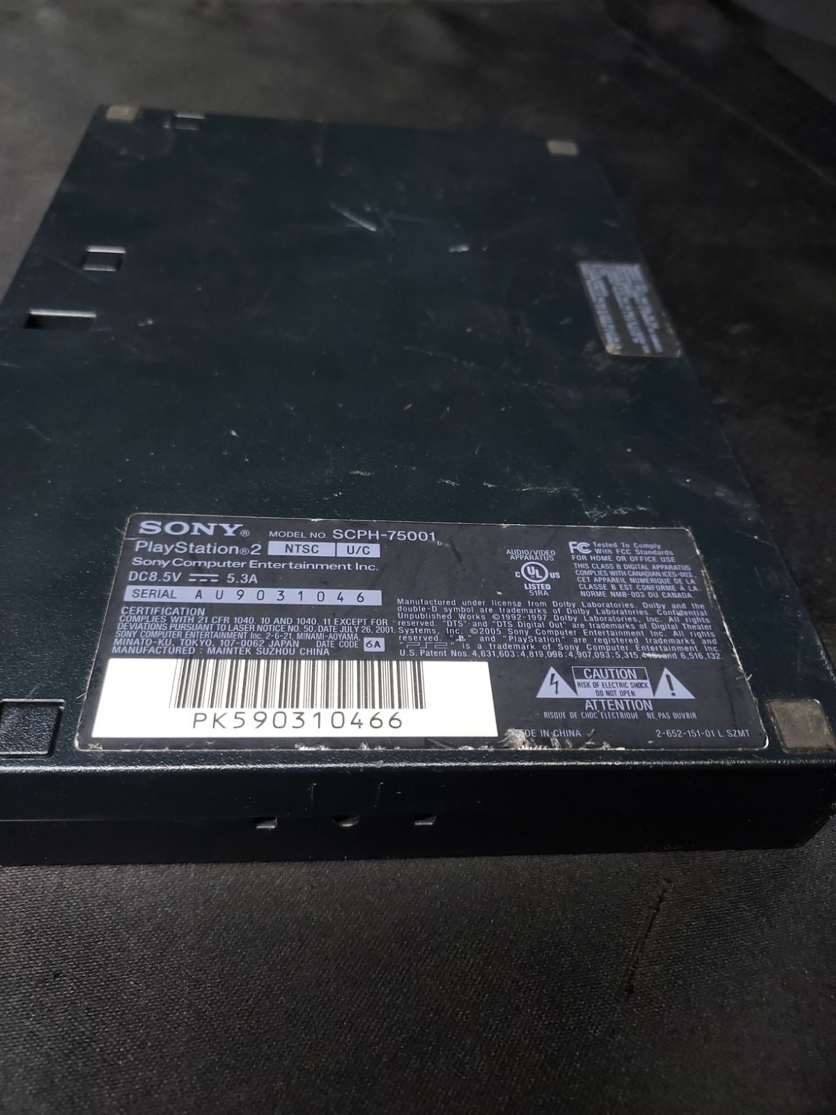 Sony PlayStation 2 Slim Black Console SCPH-75001 – Untested No Cords Might Work
