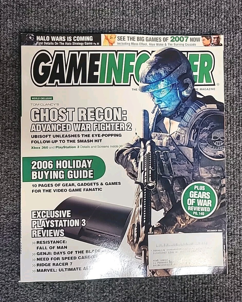 Vintage Game Informer Ghost Recon #164 December 2006 Stragety Guide