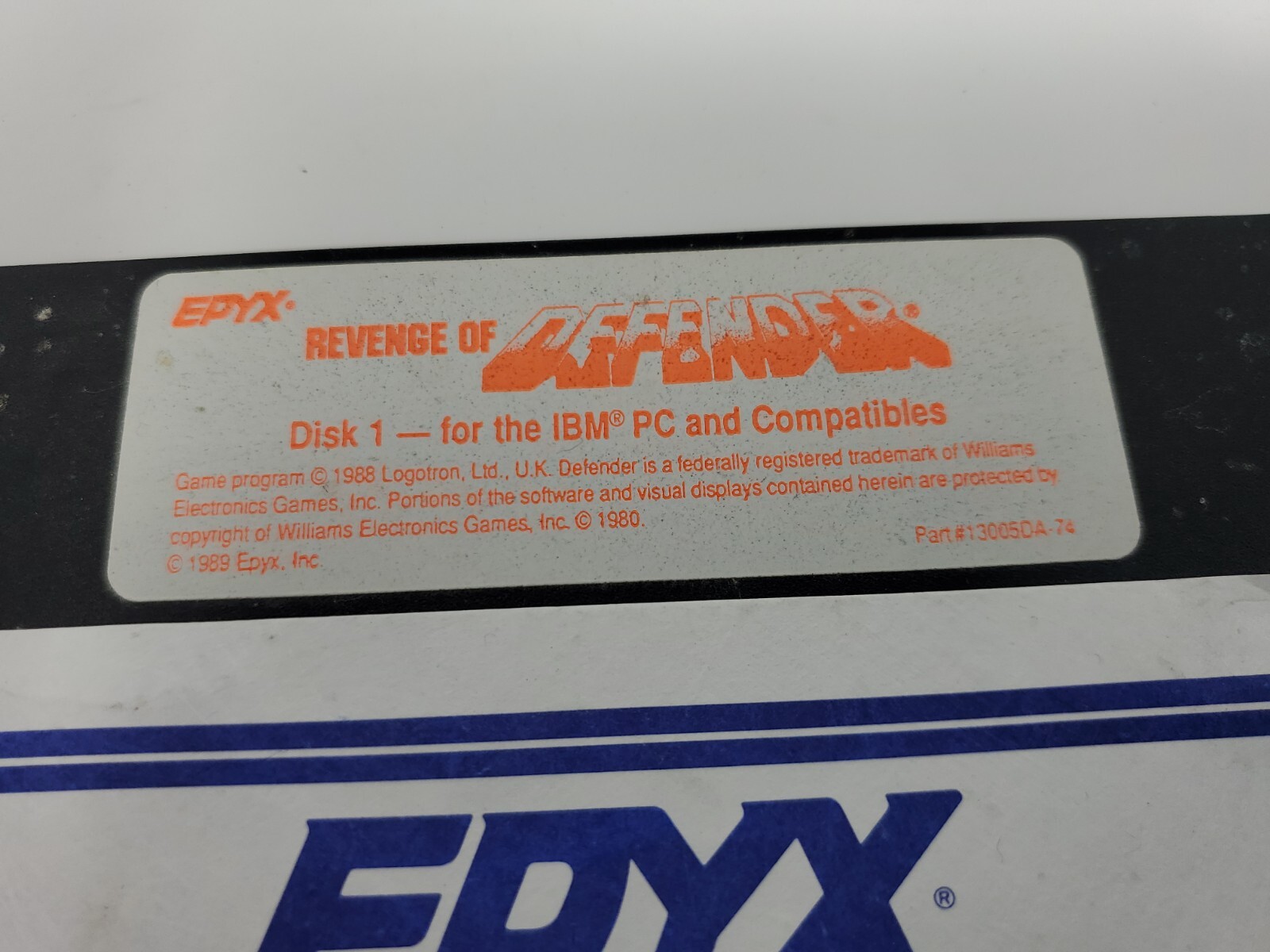 Vtg Revenge of Defender EPYX Commodore 64 128 Disk 1 IBM PC & Compatibles Game