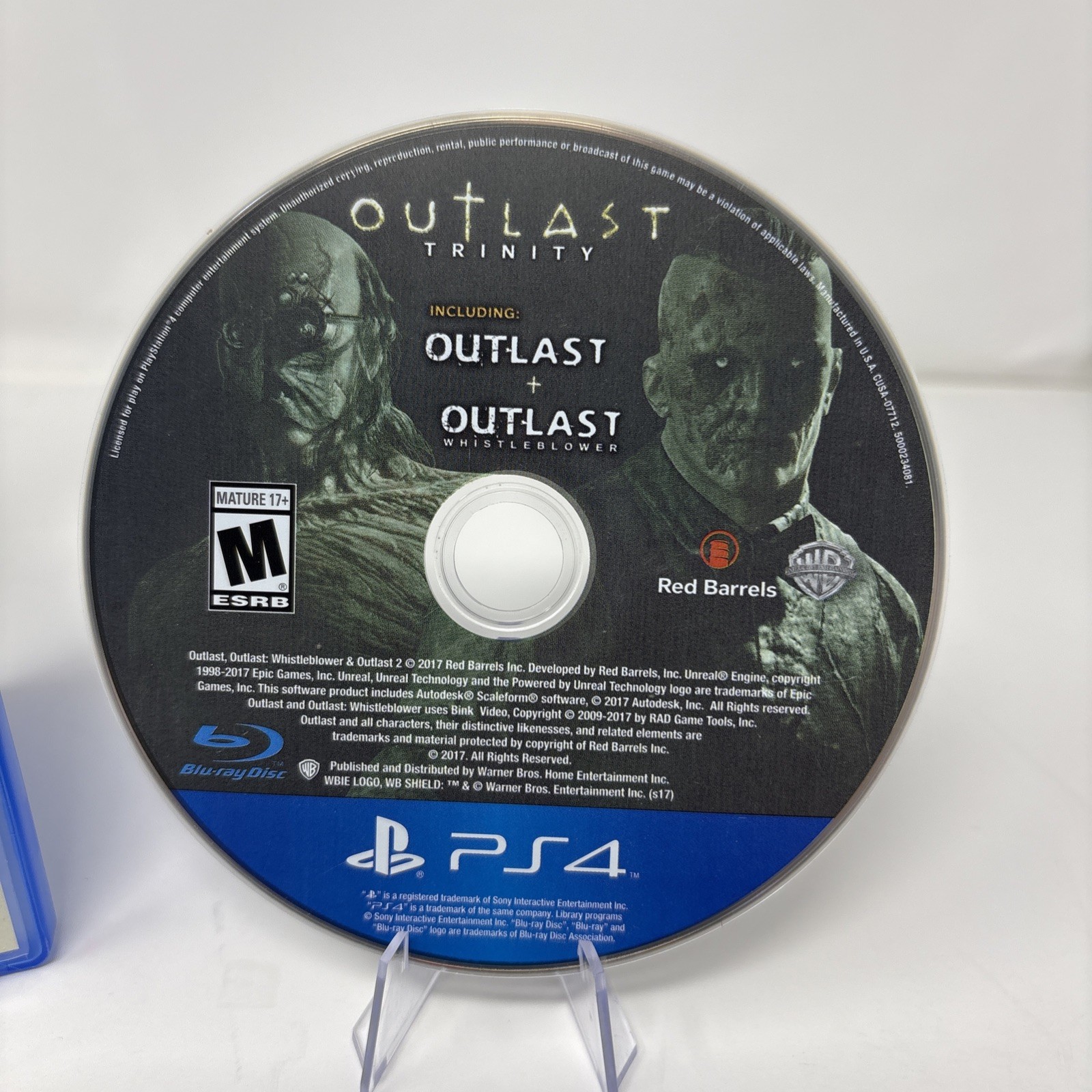 Outlast Trinity – Sony PlayStation 4 PS4 – Missing Disc 2 – Tested