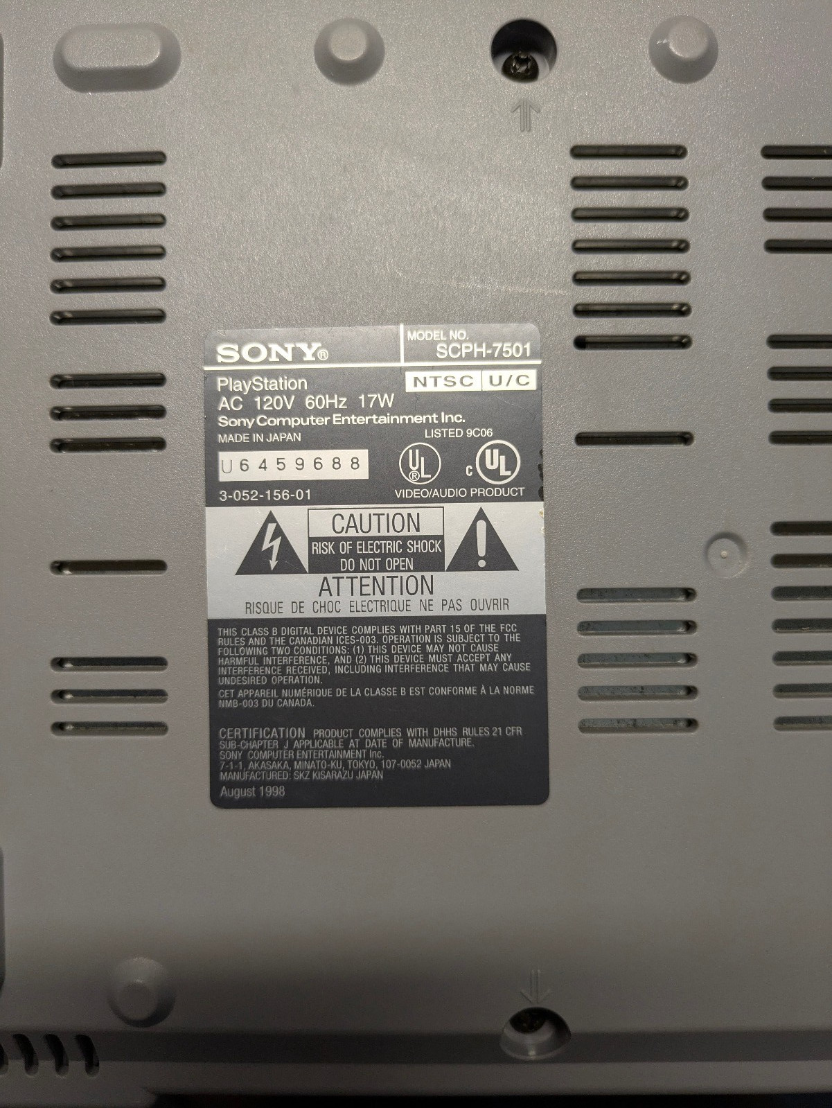 Sony Playstation 1 SCPH-7501 Console Tested and WORKING