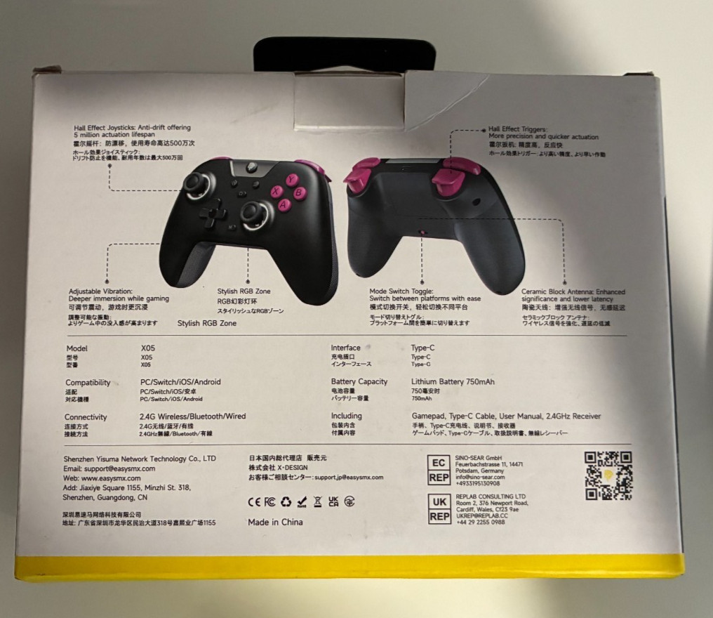 EasySMX X05 2.4g Wireless Gaming Controller for PC/Steam/iPhone/Android/Switch