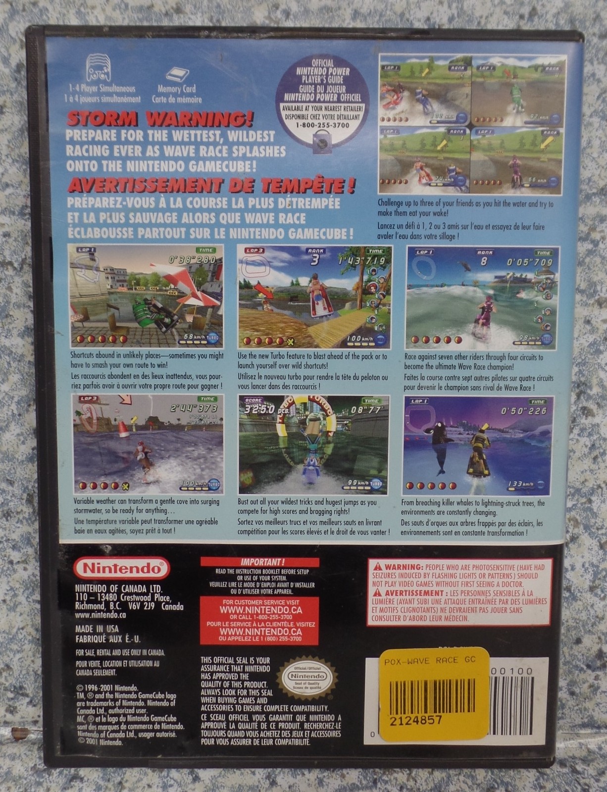 Video Game Nintendo Gamecube Wave Race Blue Storm with Manual USED