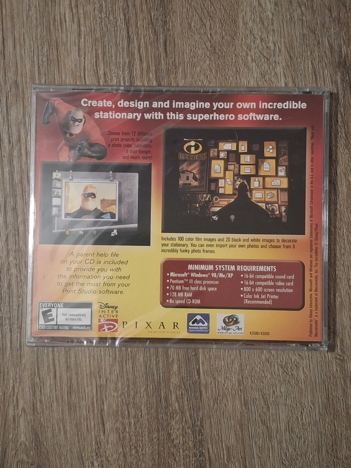 The Incredibles Disney PC CD ROM Print Studio Software New Sealed Windows XP