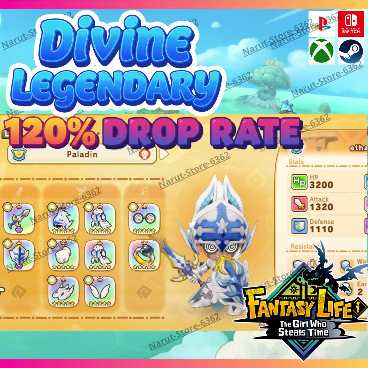 🌟Fantasy Life I: Divine Legendary Set 🌟+120% drop rate✨For Switch/Steam ✨