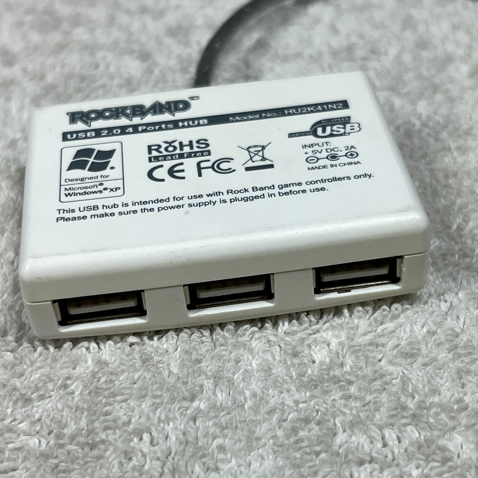 Official Rock Band USB 2.0 4-Port Hub Adapter Xbox 360 Guitar Drums Connector