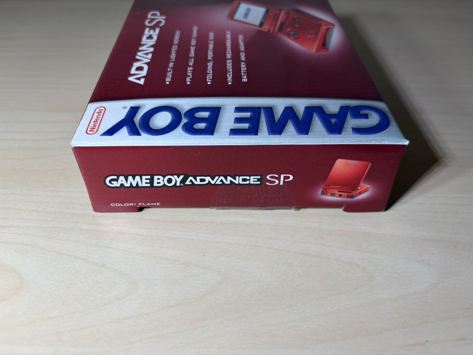 Nintendo GameBoy Advance GBA SP Flame Red Handheld Console Open Box