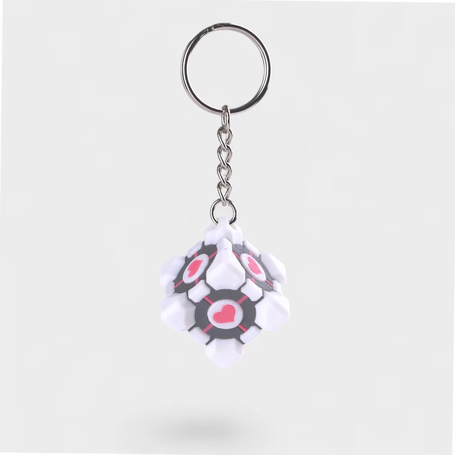 Portal Companion Cube Keychain, 3D Printed Aperture Science Collectible Bag…