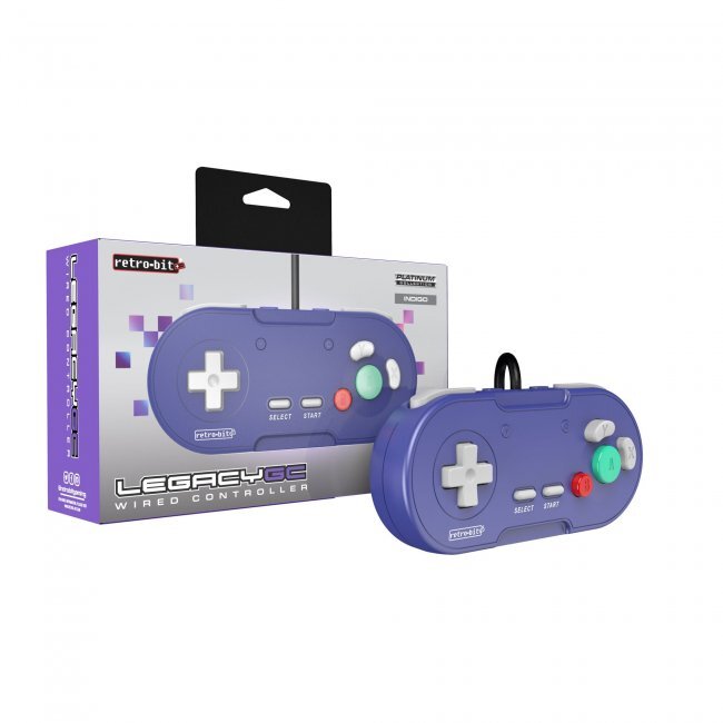 Retro-Bit LegacyGC Wired Controller for Gamecube & Wii – Indigo