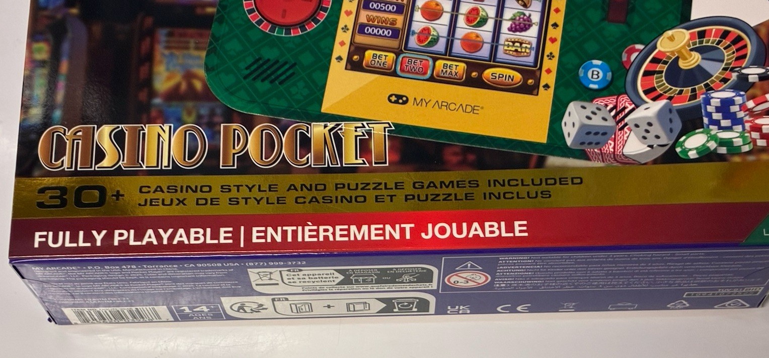 MY ARCADE POCKET PLAYER MAX PORTABLE GAMING SYSTEM OVER 30 Casino Style Games
