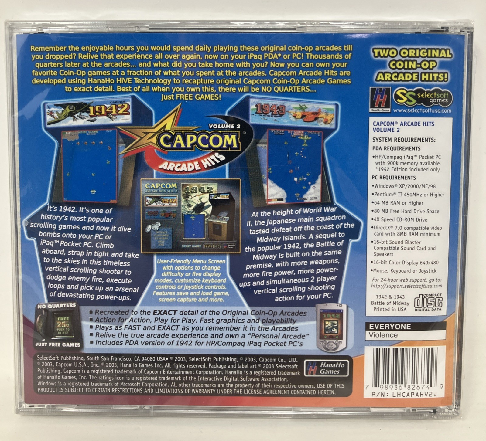 Capcom Arcade Hits Volume 2 PC Game 1942 1943 New Sealed Vintage 2003