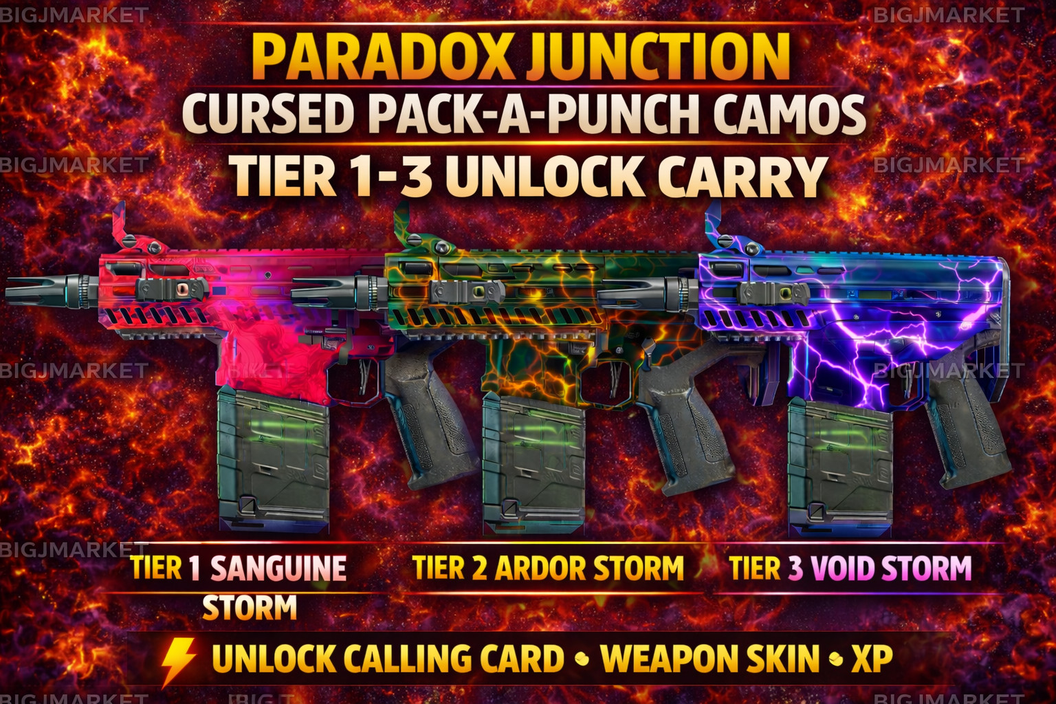 Paradox Junction Tier 1-3 Cursed Pack a Punch Camos FAST Black Ops 7 BO7 Zombies