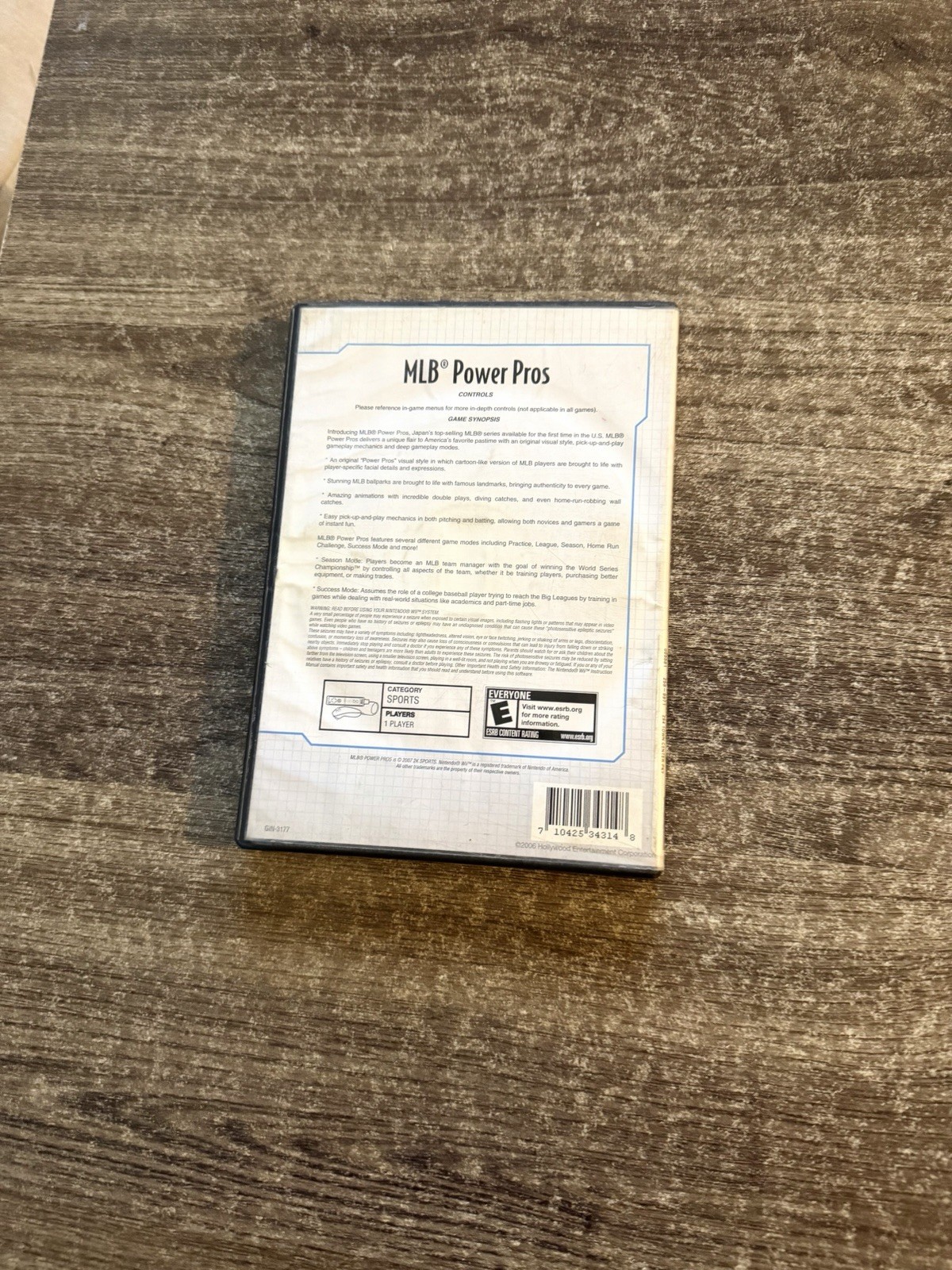 MLB Power Pros (Nintendo Wii, 2007) No Manual! Tested & Working!