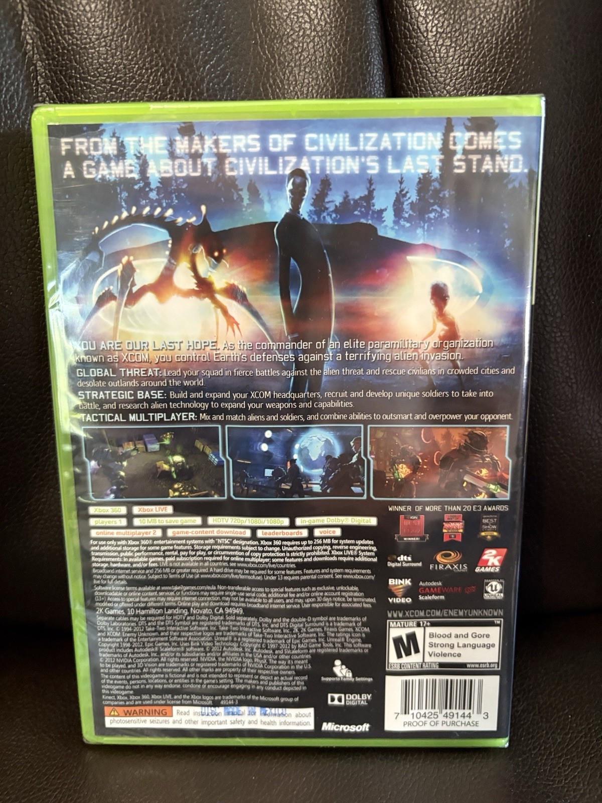 XCOM: Enemy Unknown (Microsoft Xbox 360, 2012) Firaxis 2K Games Sealed!