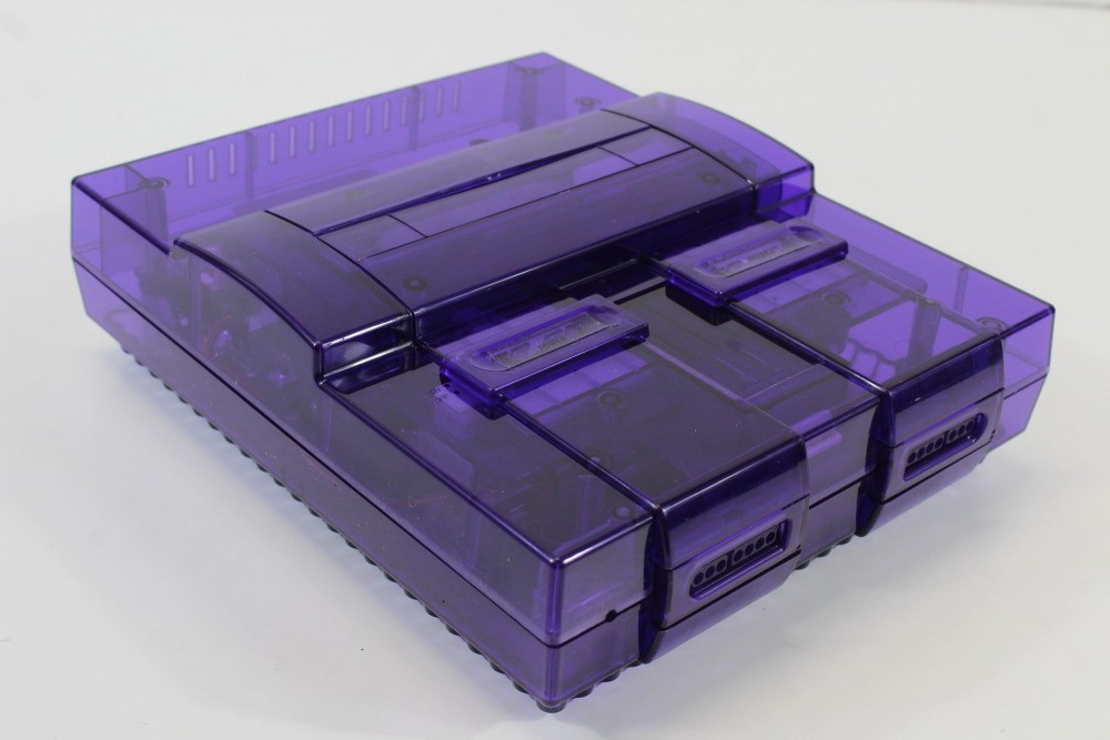 Super Nintendo Clear Purple Console SNES SFC Converted AC S-Video HDMI Adapter 2