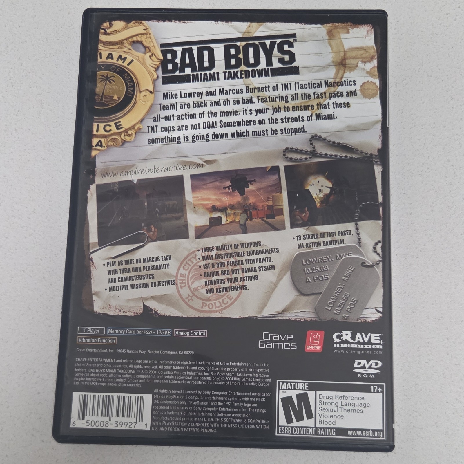 Bad Boys: Miami Takedown PS2 Cib