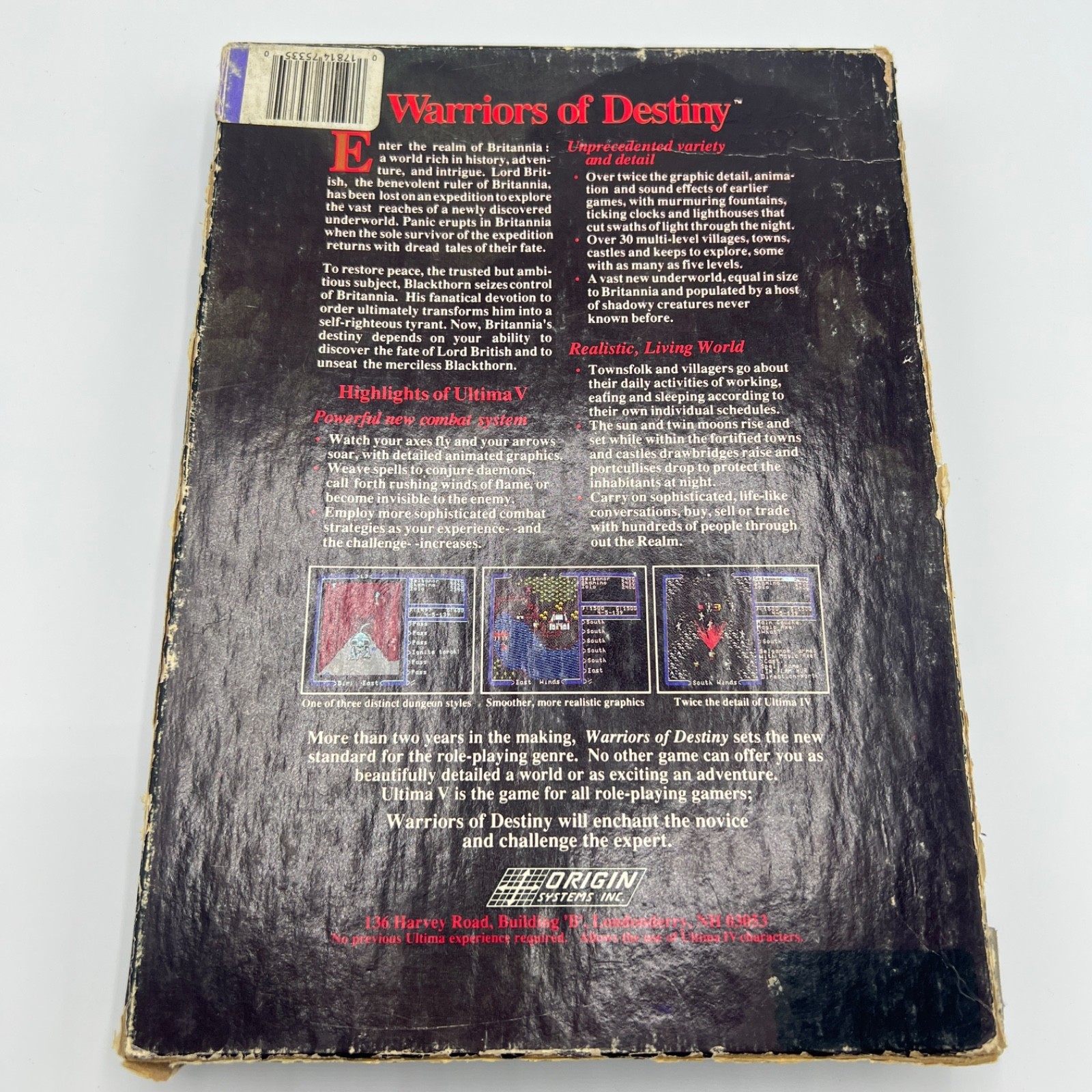 Ultima V 5 Warriors of Destiny Amiga Big Box RPG CIB, Cloth Map, Coin