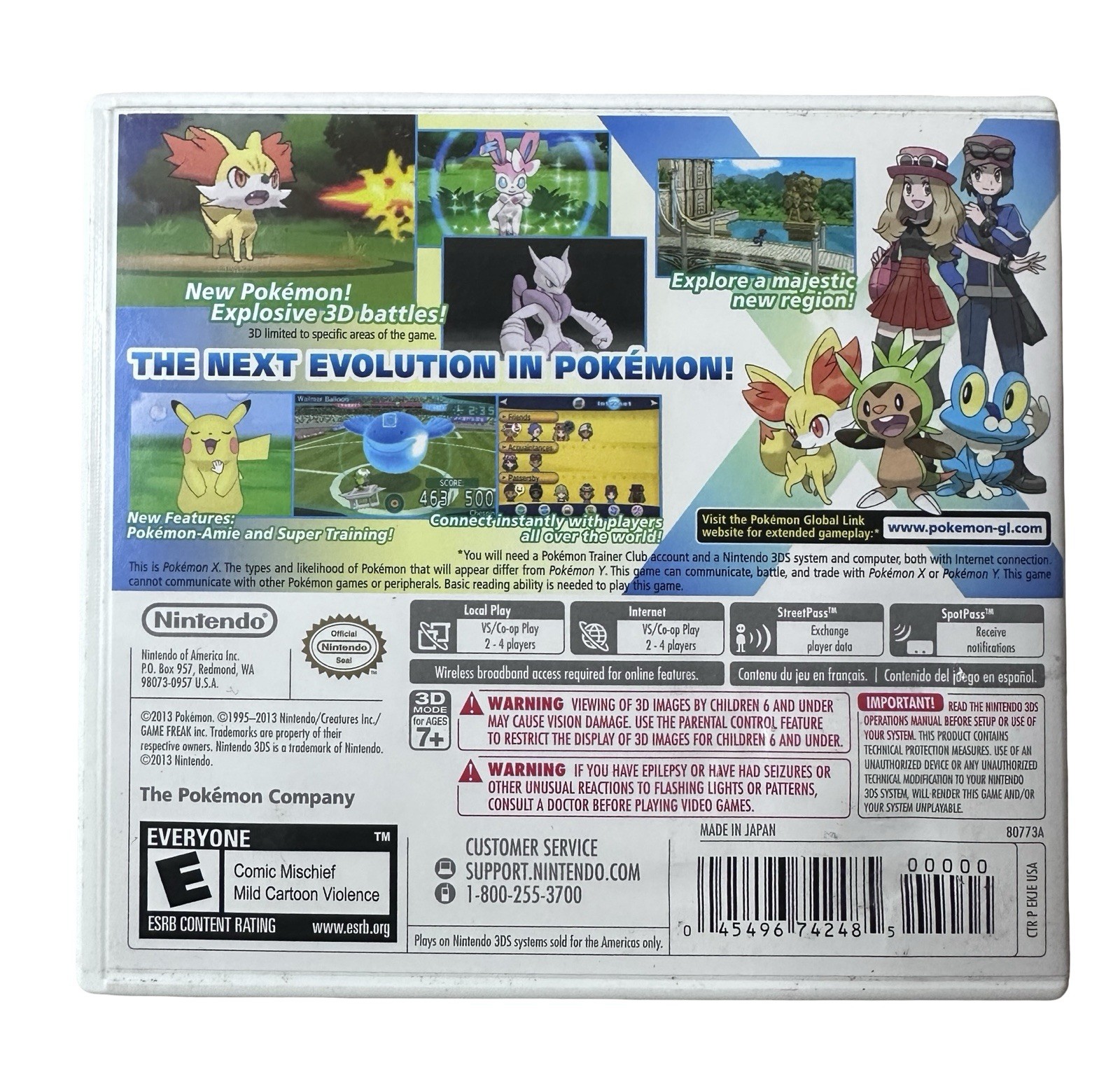 Pokémon X Nintendo 3DS – Authentic Complete CIB w/All Manuals
