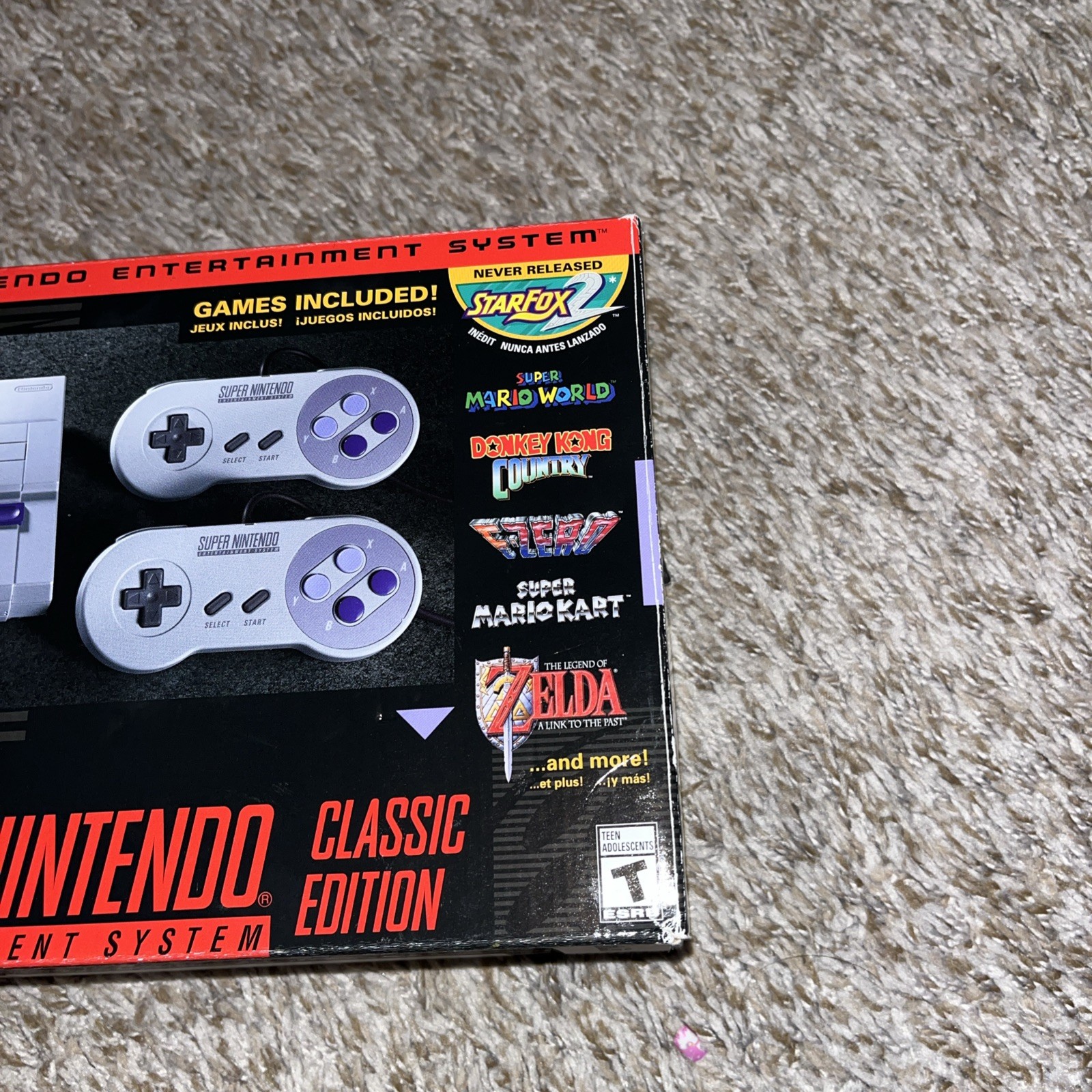 Used Genuine Super Nintendo Entertainment SNES Classic Edition 200 Games Mini