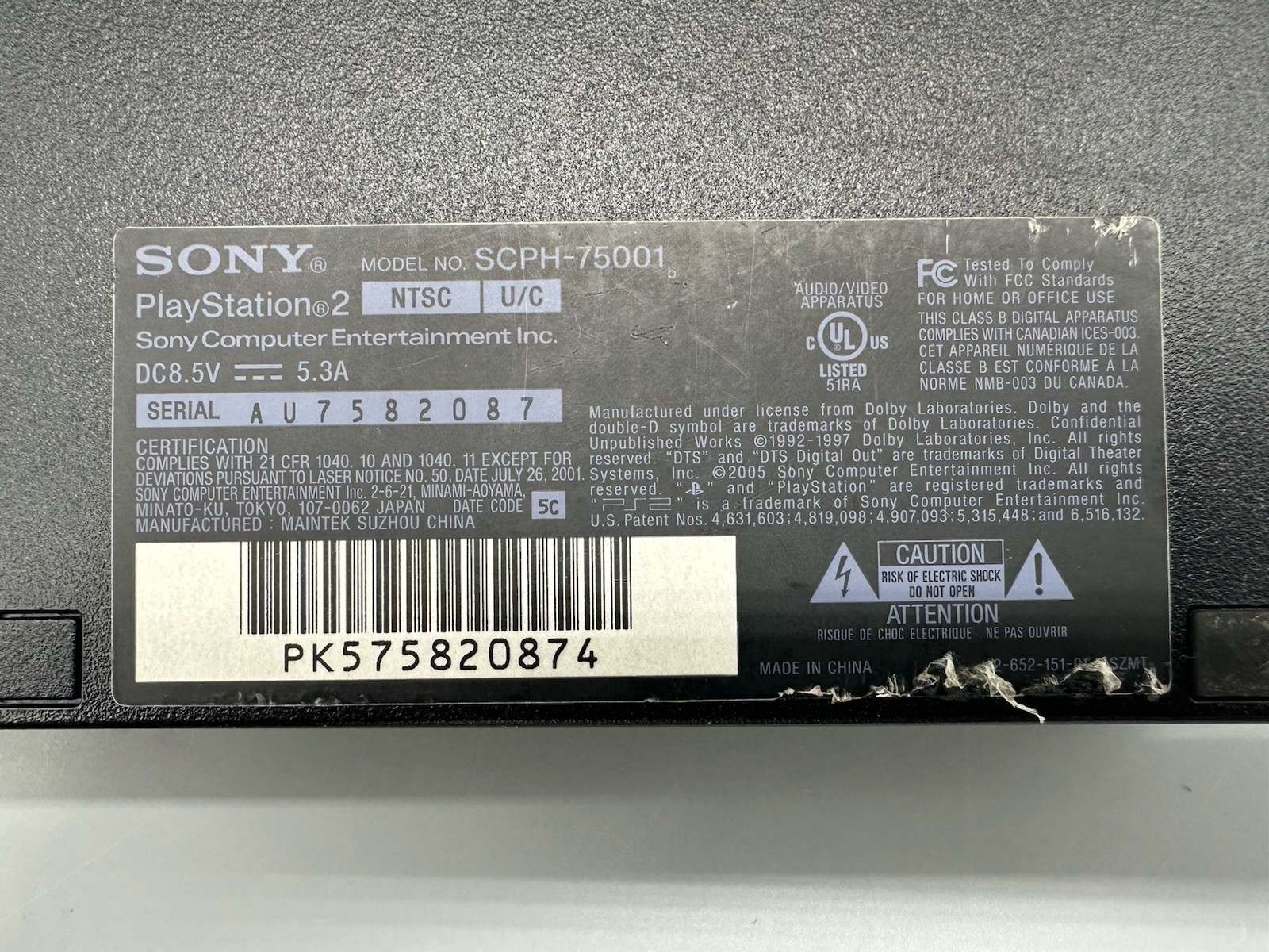 Sony PlayStation 2 PS2 Slim Black Console Bundle SCPH-75001