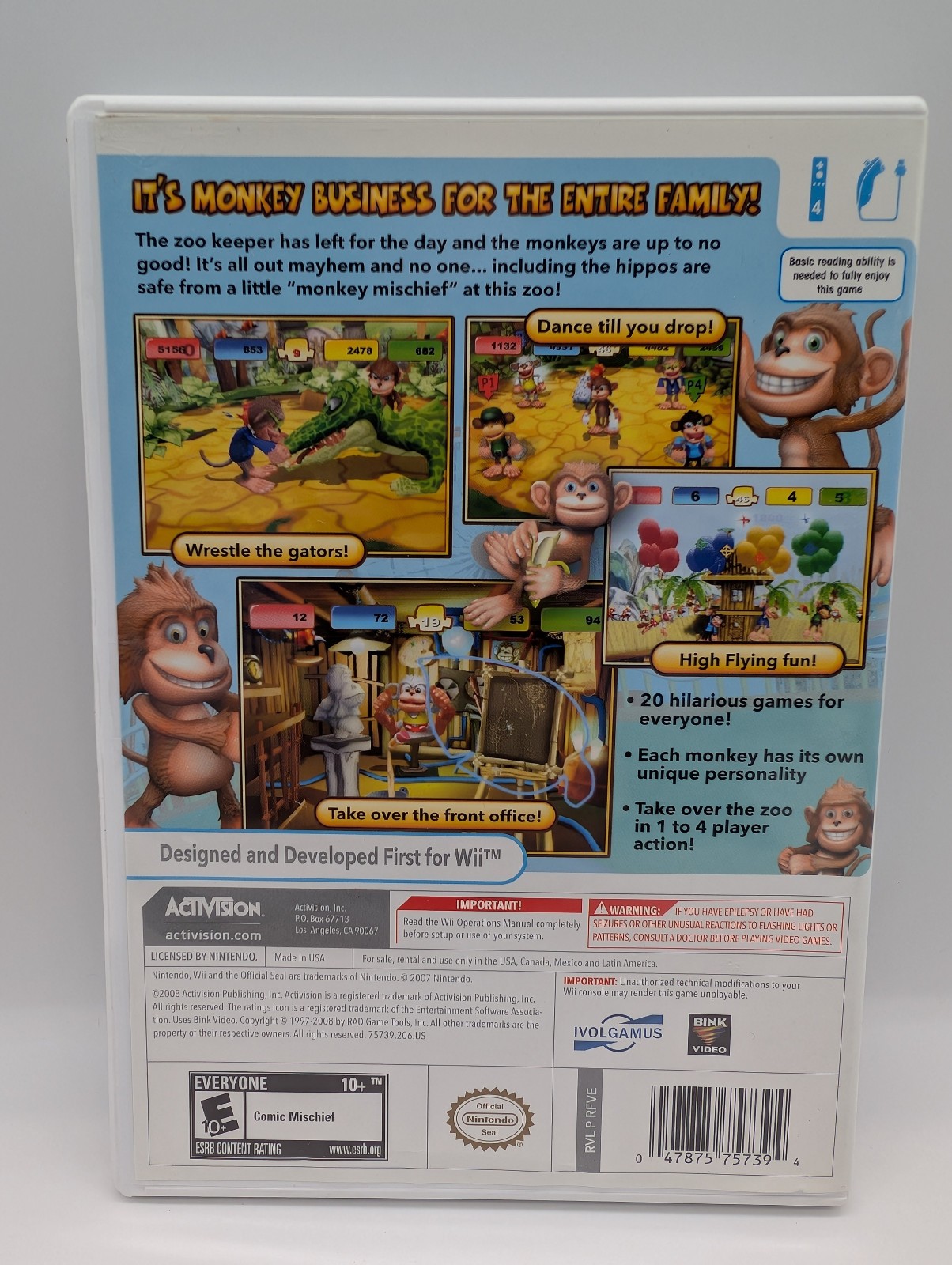 Monkey Mischief! Party Time (Nintendo Wii) VERY GOOD W/MANUAL! MAIL IT TOMORROW!