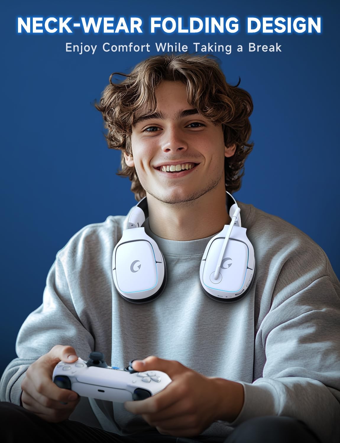 2.4GHz Wireless Gaming Headsets for PS5, PS4, PC, Switch – Bluetooth 5.3 Gaming