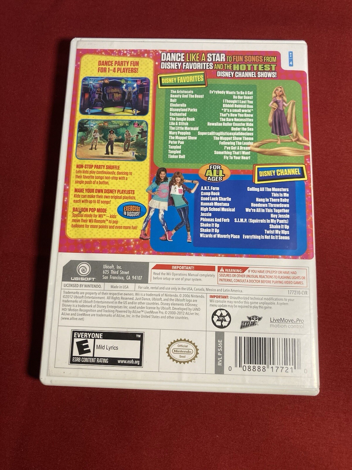 Just Dance: Disney Party, (Wii) Game CIB Complete Tested Manual