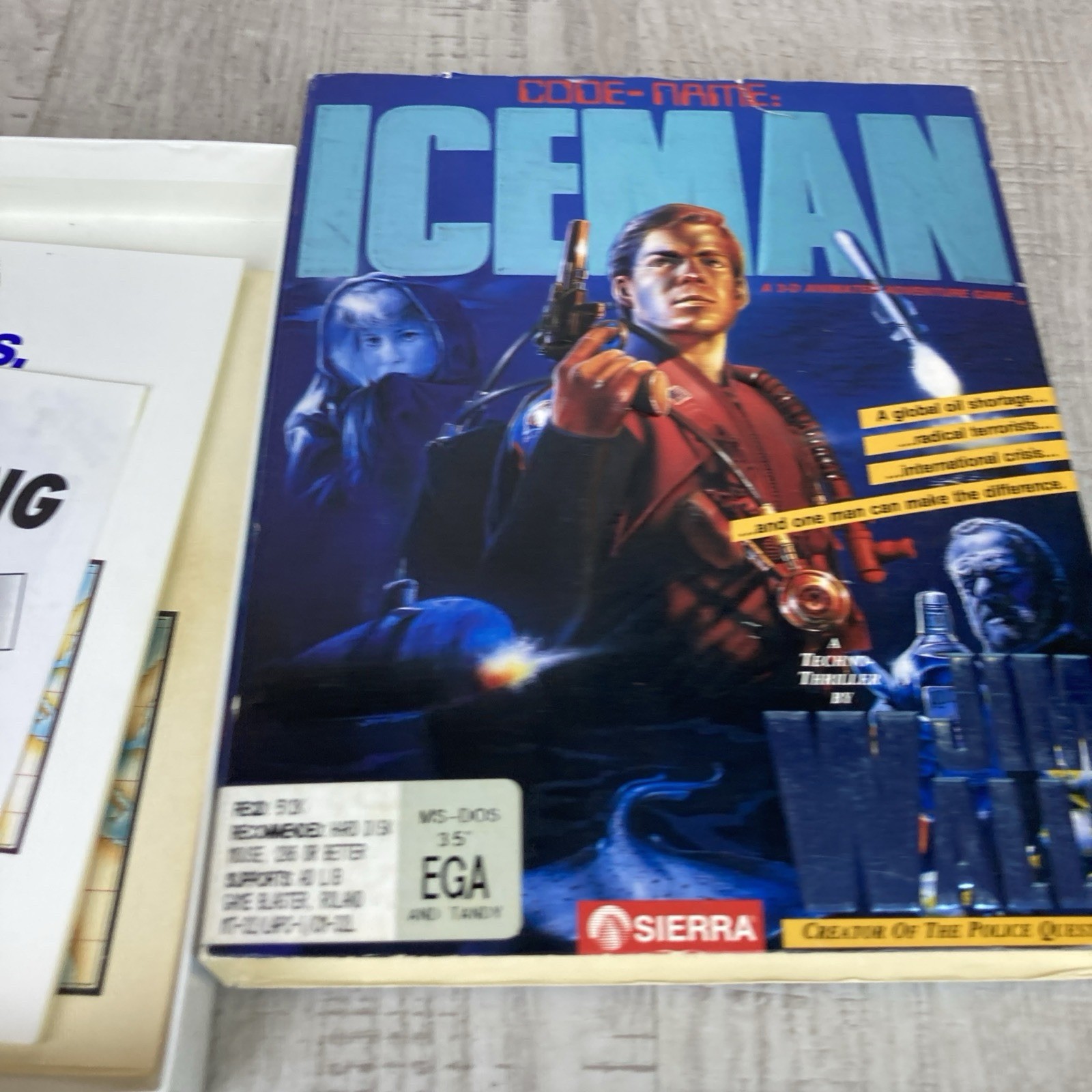 Code Name Iceman Sierra Commodore Amiga Big Box Game Complete CIB Jim Walls