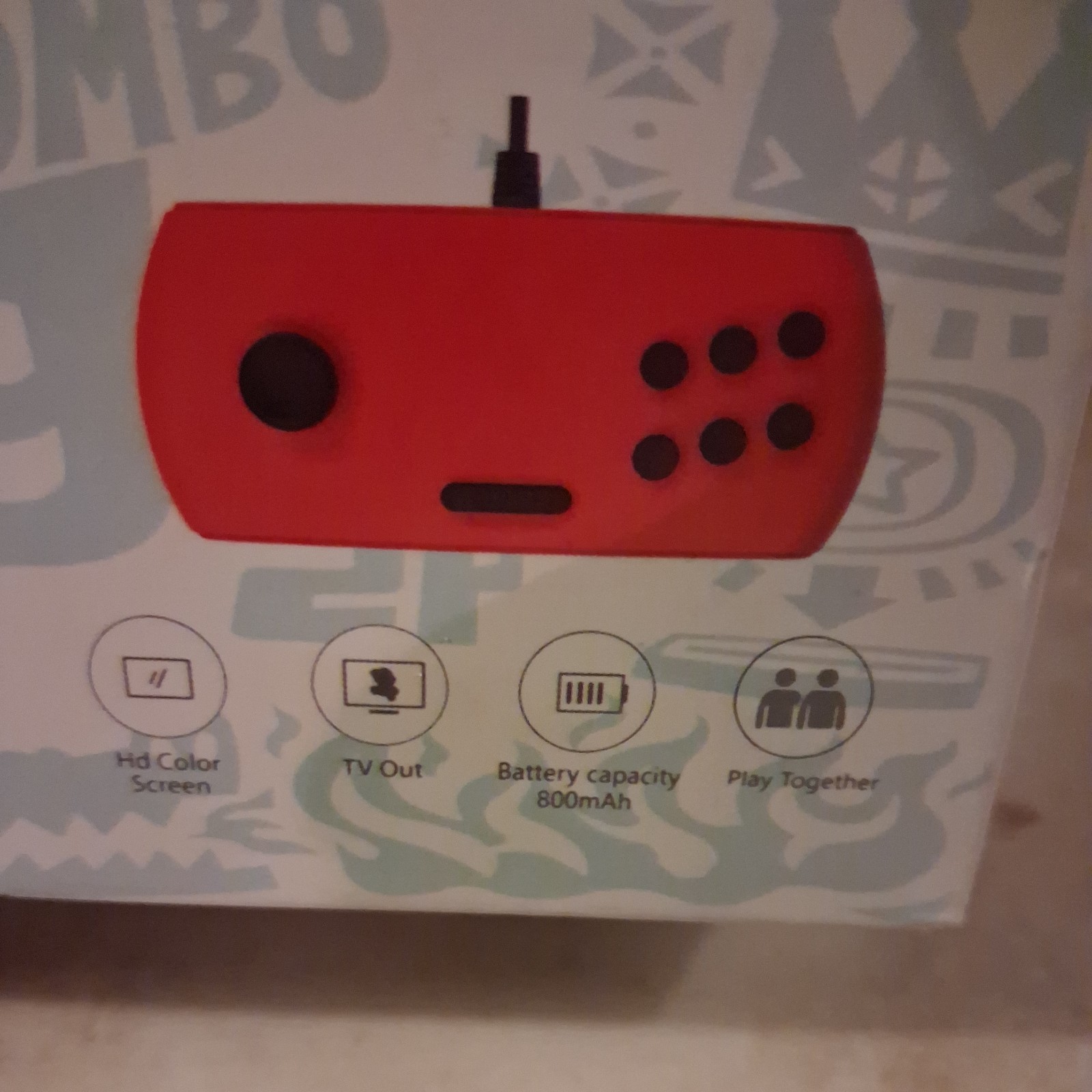 D20S 500-in-1 Handheld Game System, Built-in Games, TV Output, Red/Blue/Black