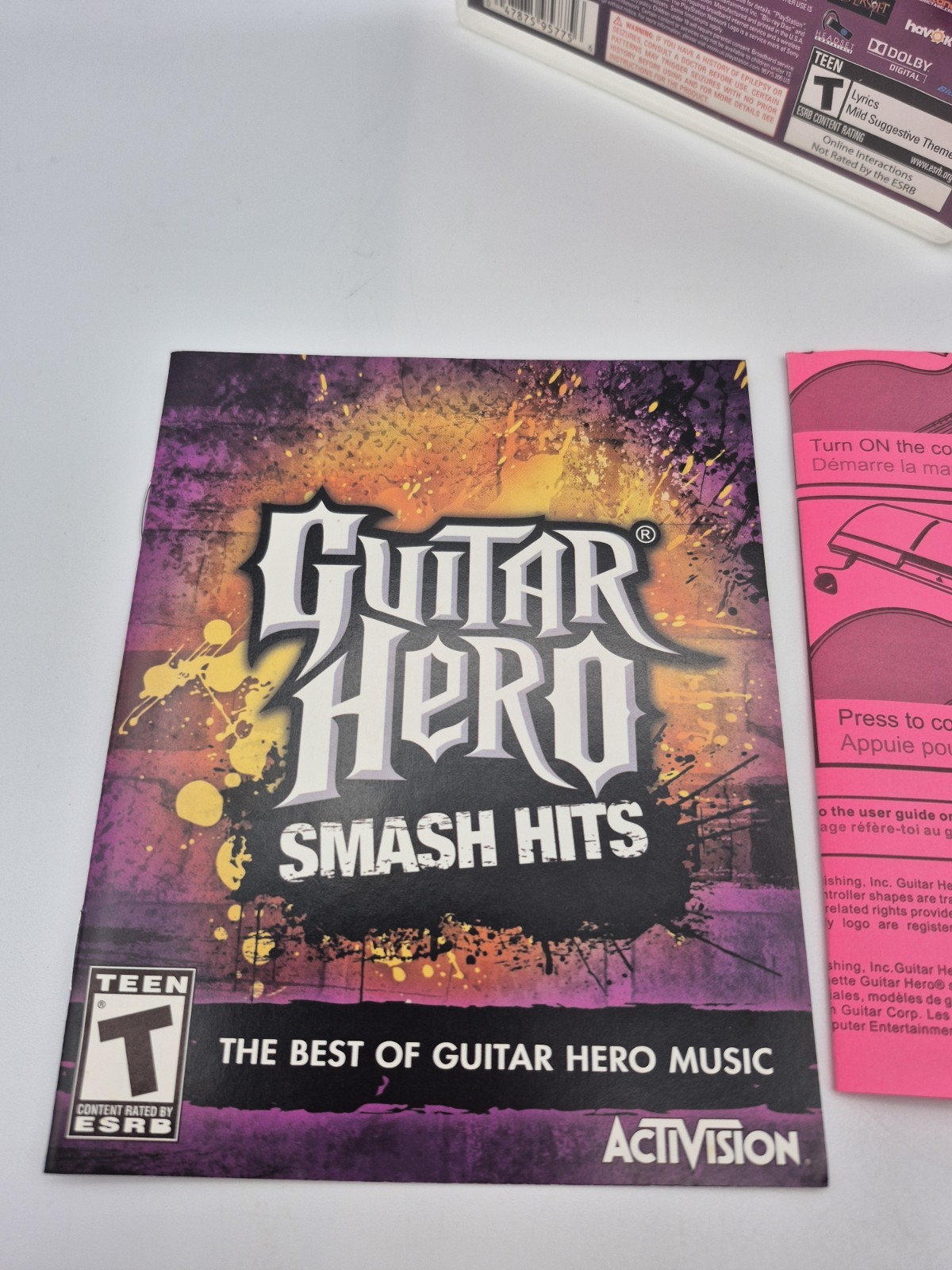 Guitar Hero: Smash Hits (Sony PlayStation 3, 2009) CIB Complete Tested Working