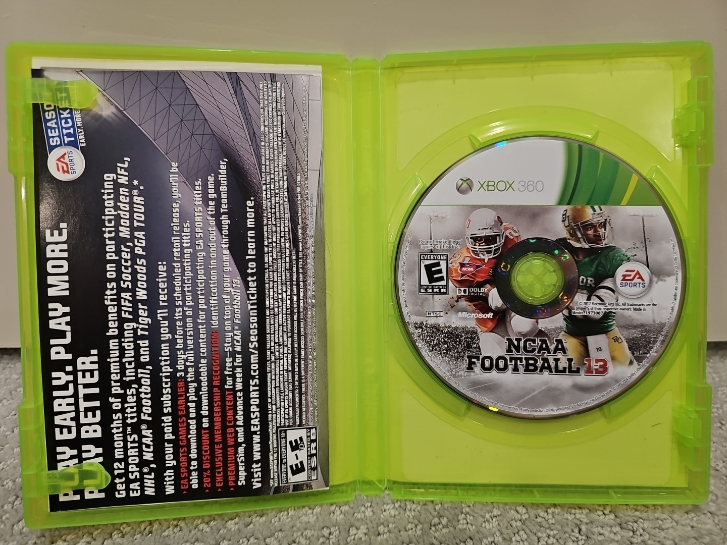 NCAA Football 13 ( Microsoft Xbox 360 ) CIB – Mint Disc – Tested