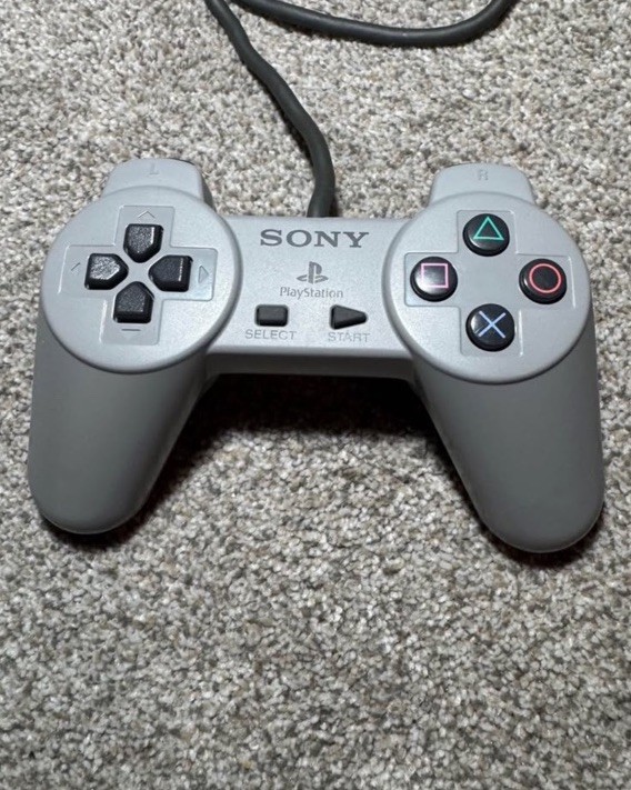 Sony PlayStation PS1 Gray Console Working with Controller, Game, And Cables