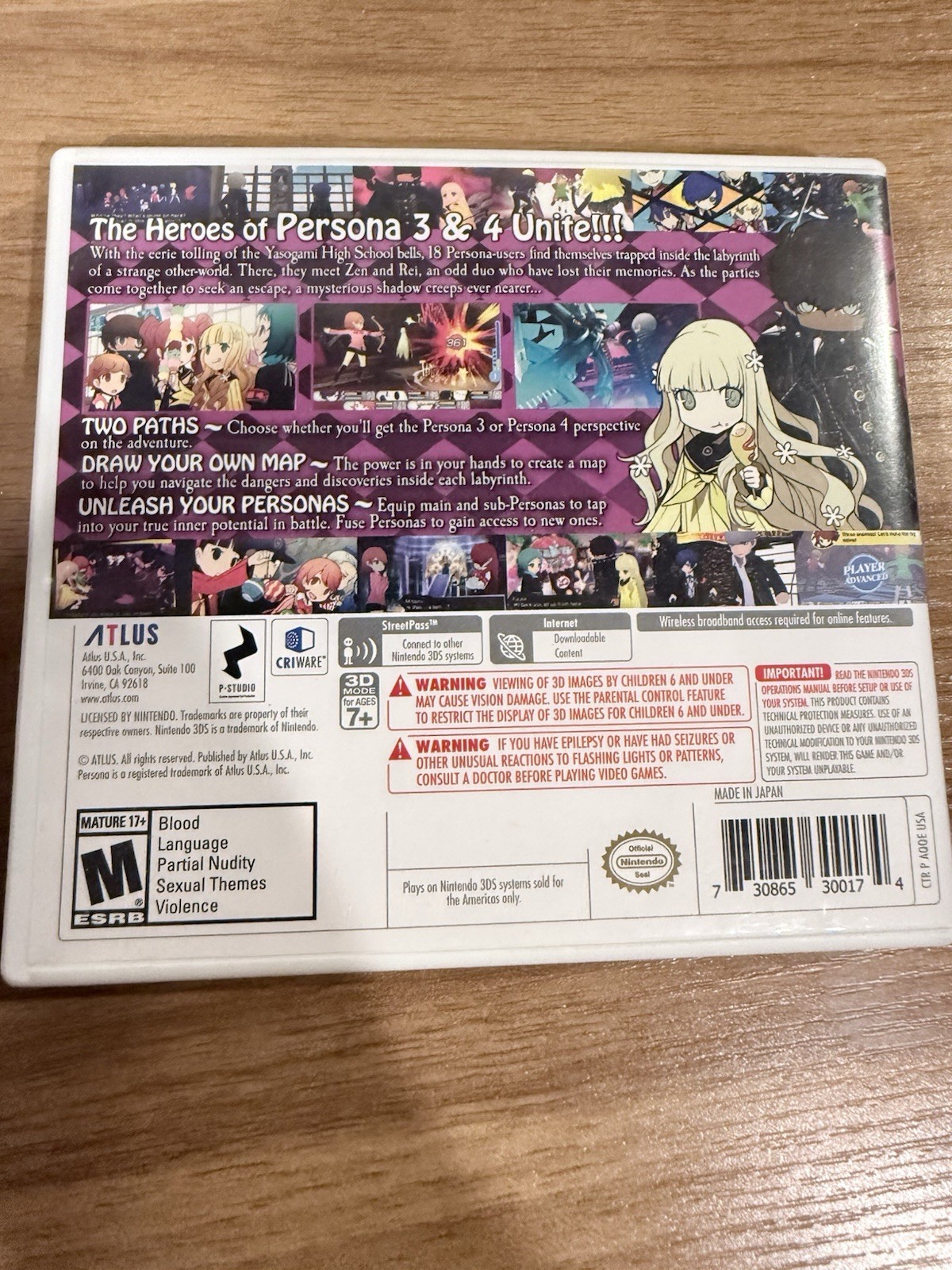 Persona Q: Shadow of the Labyrinth – Wild Cards Premium Edition – 3DS Incomplete