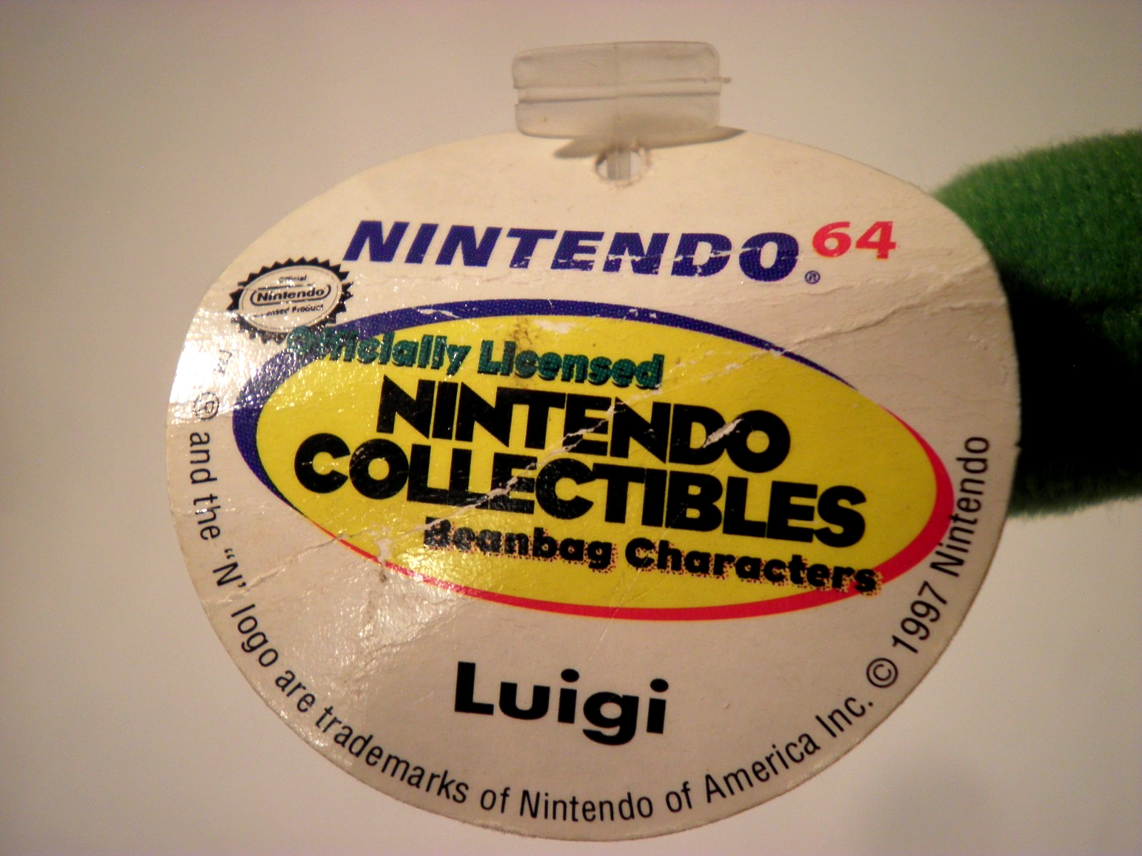 1997 Plush Nintendo 64 Luigi 8″ BD & A Beanie All Tags Officially Licensed 20033