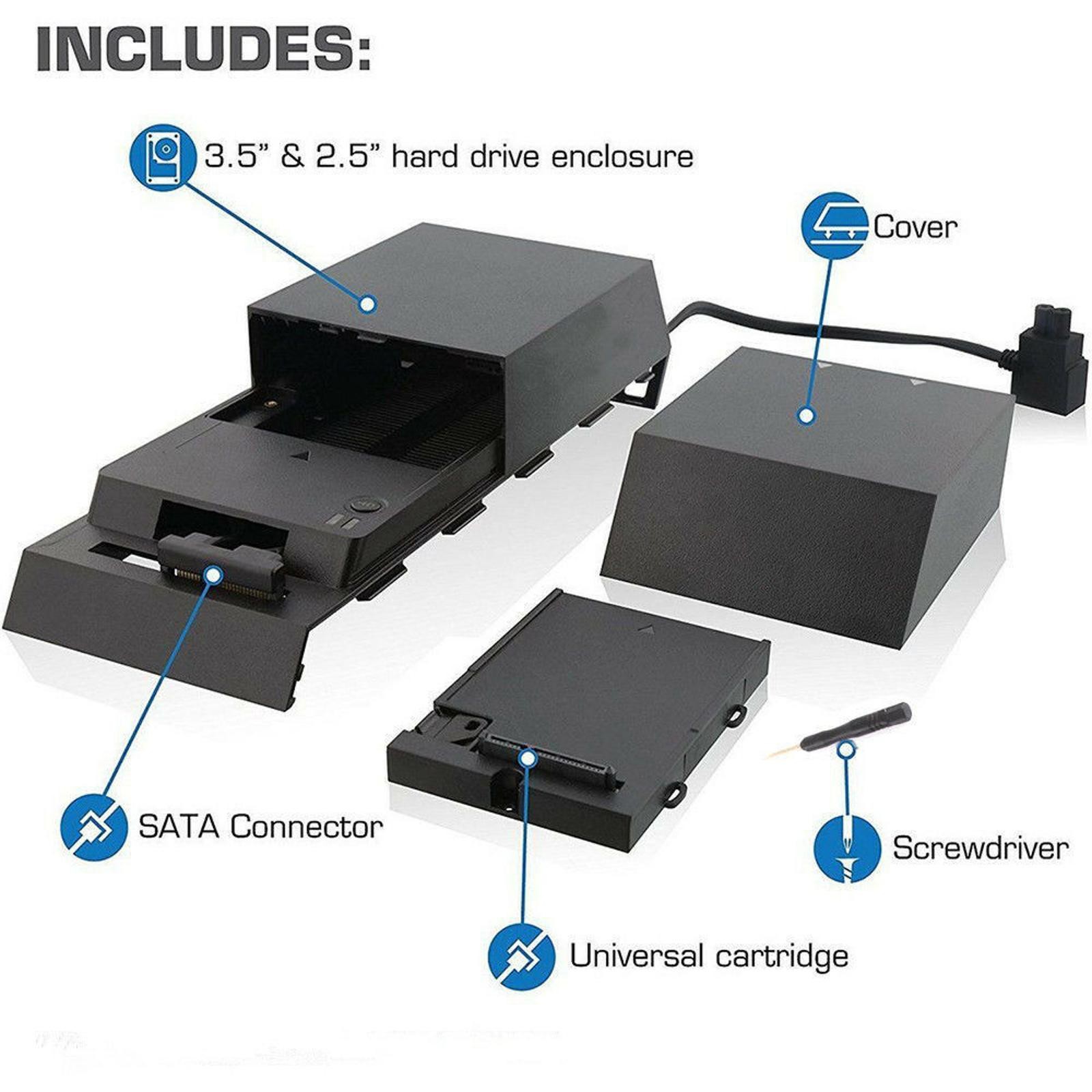 2.5in 3.5in Hard Drive External Box Expansion Case with LED Indicator For PS4