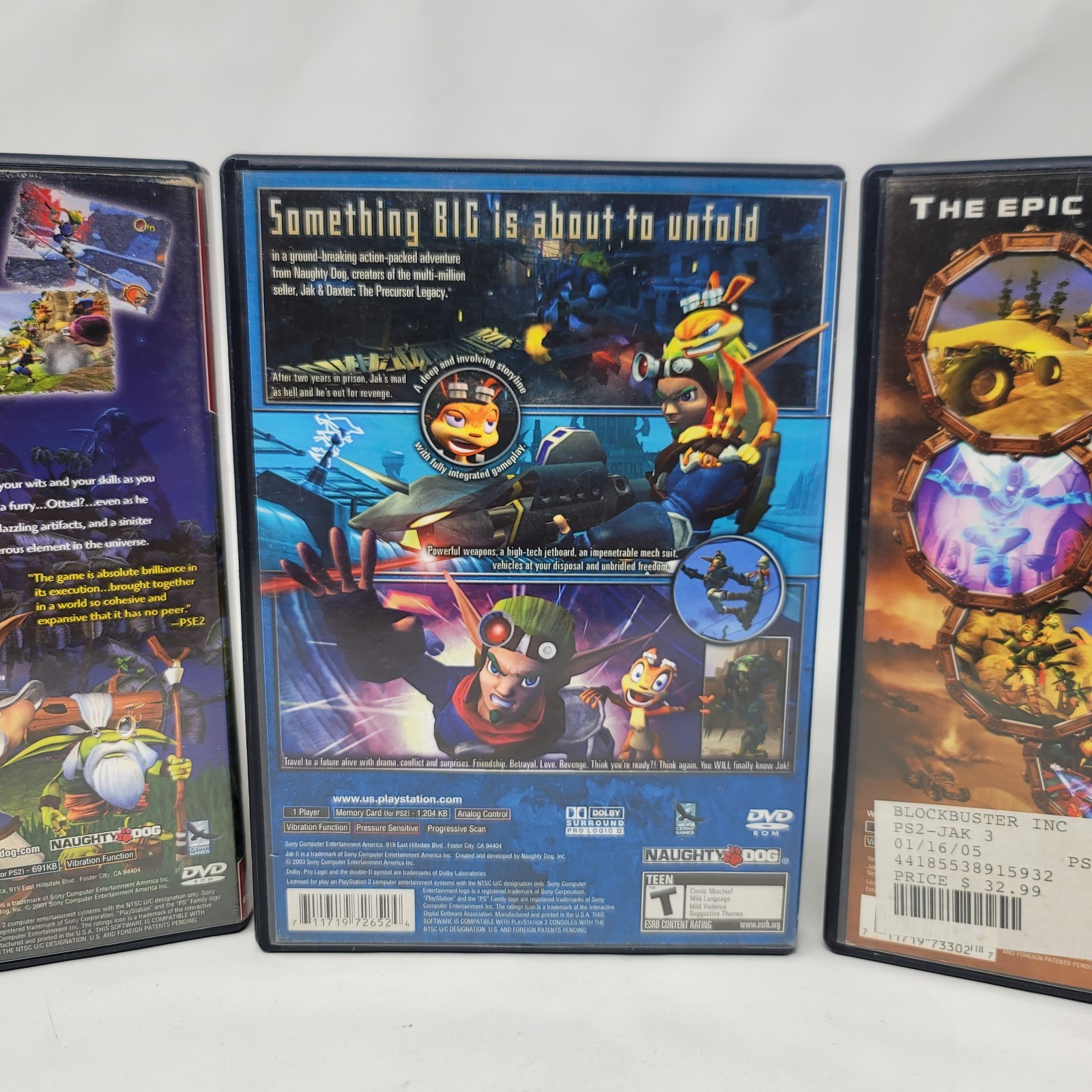Jak and Daxter, Jak II, Jak 3 PS2 (Sony PlayStation 2, 2003) Tested Working